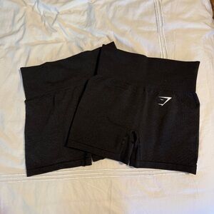 Black GYMSHARK Vital Seamless Set Shorts